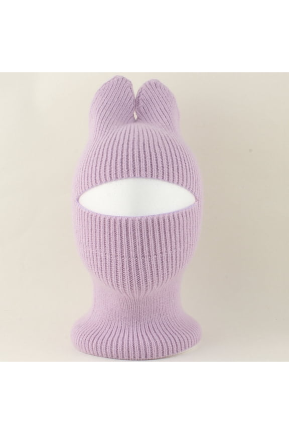Boys Girls Winter Hat Face Cover Ski Caps Knitted Cute Ear Kids Beanie Hats Neck Warmer Cycling Balaclava Stretchy Windproof Warm Cap