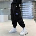 thumbnail image 1 of Xdegoge Boys Joggers Pants Size 10-12 Elastic Waist Casual Cargo Sweatpants with Pockets Lightweight Hiking Cargo Pants for Kids 3-15 Bottoms Athletic Trousers Workout Comfy Sweat Pants, 1 of 5