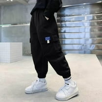Xdegoge Boys Joggers Pants Size 10-12 Elastic Waist Casual Cargo Sweatpants with Pockets Lightweight Hiking Cargo Pants for Kids 3-15 Bottoms Athletic Trousers Workout Comfy Sweat Pants