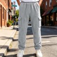 thumbnail image 1 of Xdegoge Boys Sherpa Fleece Cargo Pants Fuzzy Warm Joggers with Side Pockets Elastic Waist Winter Heavyweight Lounge Track Pants, 1 of 9