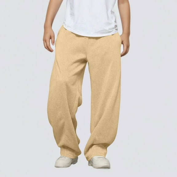 Xdegoge Boys Sweatpants Loose Fit Cotton Fleece Lounge Pants Comfortable & Breathable, for Home, Gym, Casual Wear