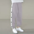 thumbnail image 1 of Xdegoge Boys Track Pants Snap Button Side Split Sweatpants Elastic Waist Athletic Joggers Casual Post Surgery Recovery Activewear Loose Fit Pants, 1 of 3