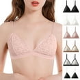 thumbnail image 1 of Xdegoge Bralette for Women Push up Spaghetti Strap Triangle V Neck Lace Bra Support Padded Wireless Pull on Breathable Underwear Breathable Comfort Everyday Bra Plus Size Underwear Pink S, 1 of 9