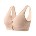 thumbnail image 1 of Xdegoge Bras for Older Women Front Closure Full Coverage Plus Size Push up No Underwire Seamless Bralette Cotton Sleep Everyday Bra Soft Comfortable Breathable Underwear Bras Beige XXL, 1 of 9