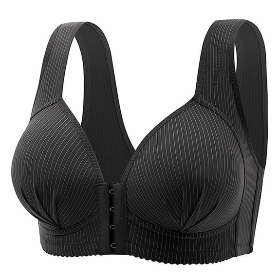 Xdegoge Bras for Women Padded Soft Bra No Underwire Front Snap Everyday Bras Plus Size Push Up Bra Seamless Bras Sexy Bra Underwear Black XXL Sujetadores Sin Varillas Para Mujer