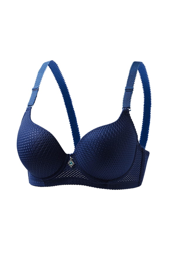 Bras for Women Thin Molded Cup Underwire Bra Breathable Mesh Full Coverage Adjustable Straps Underwear Liftup Support Perfect Activewear for Daily Use