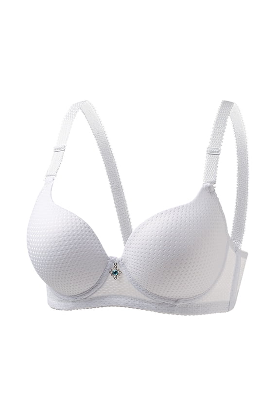 Bras for Women Thin Molded Cup Underwire Bra Breathable Mesh Full Coverage Adjustable Straps Underwear Liftup Support Perfect Activewear for Daily Use