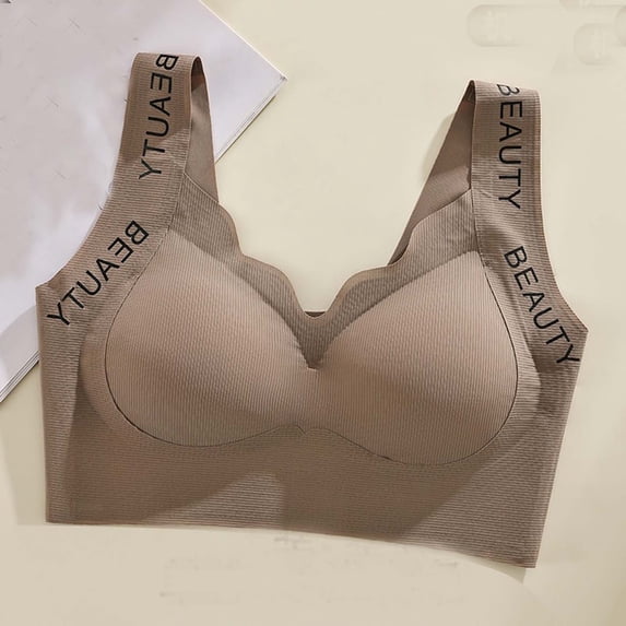 Xdegoge Bras for Women Push Up Lift Supportive Seamless Wireless Pullover Bra Full Coverage Gathering Everyday Comfy Smoothing Brassiere