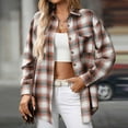 thumbnail image 1 of Xdegoge Button up Shirt Women Collared Flannel Shirts with Pocket Plaid Long Sleeve Tops Oversized Dressy Casual Work Shackets Western Fashion Tshirt Loungewear, 1 of 8