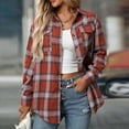 thumbnail image 1 of Xdegoge Button up Shirt Women Collared Flannel Shirts with Pocket Plaid Long Sleeve Tops Oversized Dressy Casual Work Shackets Western Fashion Tshirt Loungewear, 1 of 7