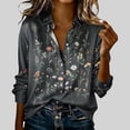 thumbnail image 1 of Xdegoge Button Down Shirts for Women V Neck Long Sleeve Casual Work office Wear Loose Fit Zebra Animal Print Lightweight Breathable Spring Summer Tops, 1 of 5