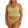 thumbnail image 1 of Xdegoge Camisole Tops for Women Halter V Neck Sleeveless Casual Everyday Wear Slim Fit Solid Ribbed Knit Stretchy Lightweight Spring Summer Crop Tops, 1 of 6