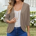 thumbnail image 1 of Xdegoge Cardigans for Women Open Front Three Quarter Sleeve Casual office Workwear Loose Fit Solid Basic Design Lightweight Stretchy Spring Summer Tops, 1 of 7