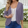 thumbnail image 1 of Xdegoge Cardigans for Women Open Front Three Quarter Sleeve Casual office Workwear Loose Fit Solid Basic Design Lightweight Stretchy Spring Summer Tops, 1 of 7