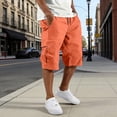thumbnail image 1 of Xdegoge Cargo Shorts for Men Casual Summer Outdoor Relaxed Fit Shorts for Men Below Knee Length with Multi Pockets Elastic Waist Drawstring Lightweight Work Pants, 1 of 6