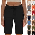 thumbnail image 1 of LEKWK Cargo Shorts for Women with Pockets Drawstring Elastic Waist Mid Rise Bermuda Shorts Lightweight Cargo Pockets Casual Summer Bottoms Outdoor Travel Wear Gray M, 1 of 6