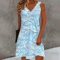 thumbnail image 1 of Xdegoge Casual Dresses for Women V Neck A Line Tunic Sundress Ribbed Sleeveless Dress Pleated Flowy Swing Boho Printed for Summer Fall Beach Party Outfits, 1 of 6