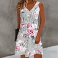 thumbnail image 1 of Xdegoge Casual Dresses for Women V Neck A Line Tunic Sundress Ribbed Sleeveless Dress Pleated Flowy Swing Boho Printed for Summer Fall Beach Party Outfits, 1 of 6