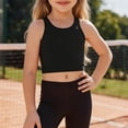 thumbnail image 1 of Xdegoge Children Girls Sleeveless Crop Tops Casual Basic Athletic Workout Tank Soft Breathable Gymnastics Dance Activewear Shirts Stretchy Summer Gym Clothes, 1 of 7