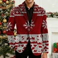 thumbnail image 1 of Xdegoge Christmas Blazer Men Sport Coat Plus Size Corduroy Blazers Jackets Holiday Party Suit Xmas Snowflake Santa Coats Print Button Down Lapel Jacket with Pockets, 1 of 8