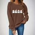 thumbnail image 1 of Xdegoge Christmas Shirts Women Long Sleeve Round Neck Top Cute Snowman Print Sweatshirt Family Xmas Holiday Graphic Tee Top Clothes for Christmas Ceremony, 1 of 4