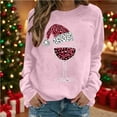 thumbnail image 1 of Xdegoge Christmas Sweaters for Women Long Sleeve Round Neck Pullover Casual Loose Fitting Tops Fashion Festival Clothing Cute Wine Glass Print Sweatshirt, 1 of 4