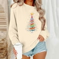 thumbnail image 1 of Xdegoge Christmas Sweatshirt Women Crew Neck Long Sleeve Tops Xmas Wine Glass Graphic Shirts Oversized Womens Merry Christmas Shirt Women'S Christmas T-Shirts￼, Khaki M, 1 of 6