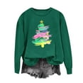 thumbnail image 1 of Xdegoge Christmas Sweatshirts for Women Crewneck Long Sleeve Tops Xmas Tree Graphic Shirts Holiday Women Sparkle Top Xmas Blouses for Women, Green L, 1 of 6