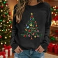 thumbnail image 1 of Xdegoge Christmas Tree Sweatshirts for Women Casual Crew Neck Sweatshirt Christmas Tree Print Tops Loose Soft Long Sleeve Pullover Fashion Christmas Date Outfit, 1 of 4