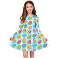 thumbnail image 1 of Xdegoge Classic Kids Girls Easter Dress Cute Bunny Egg Graphic Printed Tween Summer Sundress Knee Length Swing Long Sleeve Spring Holiday Event Outfit Casual Daily Play Wear for Teen, 1 of 7