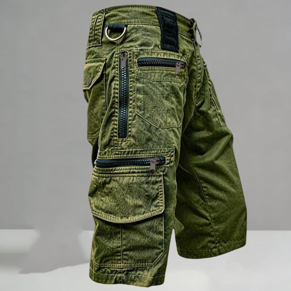 Xdegoge Classic Washed Cargo Shorts for Men Casual Relaxed Fit Workwear with Multiple Zipper Pockets Heavy Duty Outdoor Summer Bottoms for Safari Camp