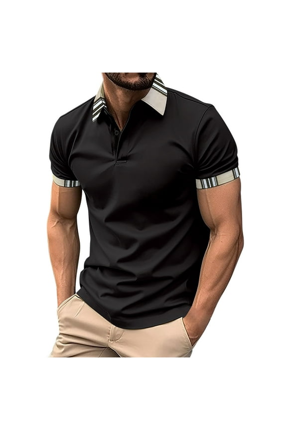 Under 5.00 Shirts for Men Short Sleeve Collared Shirt Business Casual Loose Fit T-Shirt Trendy Summer Tops Solid Color Work Office Tee Shirts Ropa De Hombre