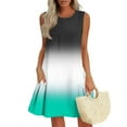 thumbnail image 1 of Xdegoge Clothes Under 5.00 Women Summer Dresses for Women 2025 Sleeveless Crew Neck Sundress Fashion Gradient Midi Dress with Pockets Casual Flowy Beach Dresses, 1 of 7