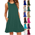 thumbnail image 1 of Xdegoge Clothes Women Sun Dresses for Women 2025 Vacation Casual Sleeveless Summer Dresses Crew Neck Loose Midi Sundress Boho Fashion Beach Dresses with Pockets Mothers Day, 1 of 5