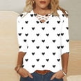thumbnail image 1 of Xdegoge Clothes Under 5.00 Womens 3/4 Sleeve Tops Hearts Graphic V Neck T Shirts Loose Fit Trendy Summer Tops 2025 Business Casual Tops Cute Soft Comfy Basic Tees Plus Membership, 1 of 5