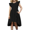 thumbnail image 1 of Xdegoge Girls Dresses Spring Dresses for Girls 5T Tween Girls Summer Dress Formal Ruffle Sleeve A Line Casual Party Elegant Dresses for Wedding Party with Pockets Vestido Verde, 1 of 9