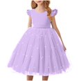 thumbnail image 1 of Xdegoge Clearance Flower Girl Dresses Girl Dresses Size 6/7 Puffy Tutu Sundress Ruffle Sleeve Double Fluffy Tiered Tulle Summer Dresses Wedding Birthday Party Princess Ball Gown Vestidos Rojos, 1 of 5