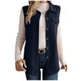 thumbnail image 1 of Xdegoge Corduroy Vest Women Lapel Button Down Tunic Vests Tops Solid Color Casual Sleeveless Jackets Loose Winter Trendy Jacket 2025, 1 of 8