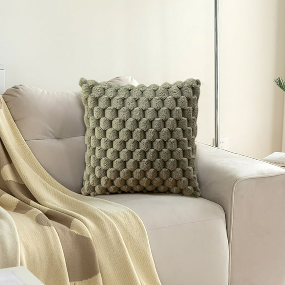 Xdegoge Cotton Decorative Pillowcase Cushion Cover for Sofa,Weaving Snowflake Velvet Solid Color Pillow, Colorful Throw Pillows Sofa Bed office Couch Rainbow