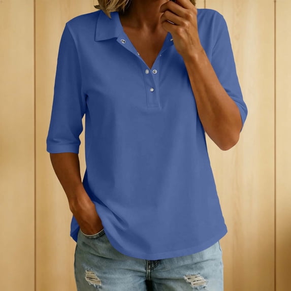 Xdegoge Cotton Linen Tops for Women Short Sleeve Collared Button Down Casual Golf Work Shirts Summer Lightweight Relaxed Fit Basic Athletic Tees