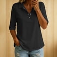 thumbnail image 1 of Xdegoge Cotton Linen Tops for Women Short Sleeve Collared Button Down Casual Golf Work Shirts Summer Lightweight Relaxed Fit Basic Athletic Tees, 1 of 8