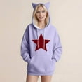 thumbnail image 1 of Xdegoge Cute Hoodies for Women Y2K Print Long Sleeve Pullover Sweatshirt with Cats Ear Oversized Casual Pocket Drawstring Hooded Tops 2025 Winter Trendy Hoodie, 1 of 4