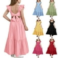 thumbnail image 1 of Xdegoge Dresses for Girls 5-6 Big Girl Clearance Clothes Smock Floral Dress Flower Dresses Little Girl A Line Flowy Party Dress with Pockets Vestido De Bebe NiñA, 1 of 8
