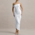 thumbnail image 1 of Xdegoge Elegant Evening Dress for Women Maxi Bodycon One Shoulder Sleeveless Summer Dress Solid Ruched Asymmetrical Hem Flattering Party Cocktail Wedding Guest, 1 of 6