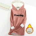 thumbnail image 1 of Xdegoge Fall Sweatshirts for Women Long Sleeve Hooded Sweatshirt Fashionable Letter Print Top Oversize Knee Length Pullover Casual Loose Fitting Shirt, 1 of 3