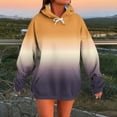 thumbnail image 1 of Xdegoge Fashion Hoodie for Women Long Sleeve Drawstring Hooded Sweatshirts Fashion Gradient Color Top with Kangaroo Pocket Casual Loose Athletic Tops, 1 of 5