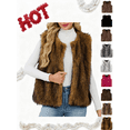 thumbnail image 1 of Xdegoge Faux Fur Vest for Women Casual Oversize Short Sleeveless Coat Stylish Color Cropped Jackets Keep Warm Fluffy Coats Fall Winter Thermal Outerwear, 1 of 7
