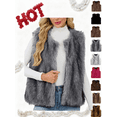 thumbnail image 1 of Xdegoge Faux Fur Vest for Women Casual Oversize Short Sleeveless Coat Stylish Color Cropped Jackets Keep Warm Fluffy Coats Fall Winter Thermal Outerwear, 1 of 6
