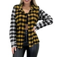thumbnail image 1 of Xdegoge Flannel Shirt Women Plaid Button Down Loose T-Shirt Collared Long Sleeve Shirts Oversized Work Tops Western Dressy Casual Fashion Shackets Streetwear, 1 of 2