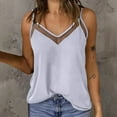 thumbnail image 1 of Xdegoge Flash Deals Tank Tops for Women Sleeveless Lace Tee Shirts V Neck Summer Tops Fashion Tunic Shirts Loose Fit Dressy Casual Blouses Y2K Going Out Tops Camisetas De Mujer My Purchase History, 1 of 7